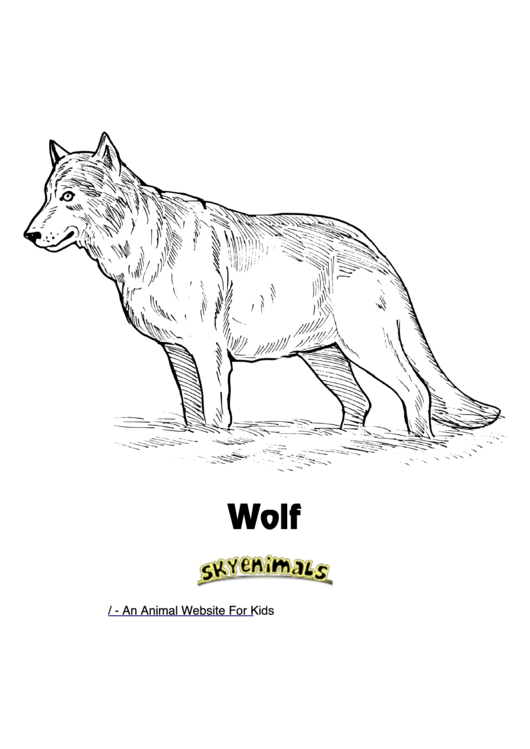 Wolf Coloring Sheet Printable pdf