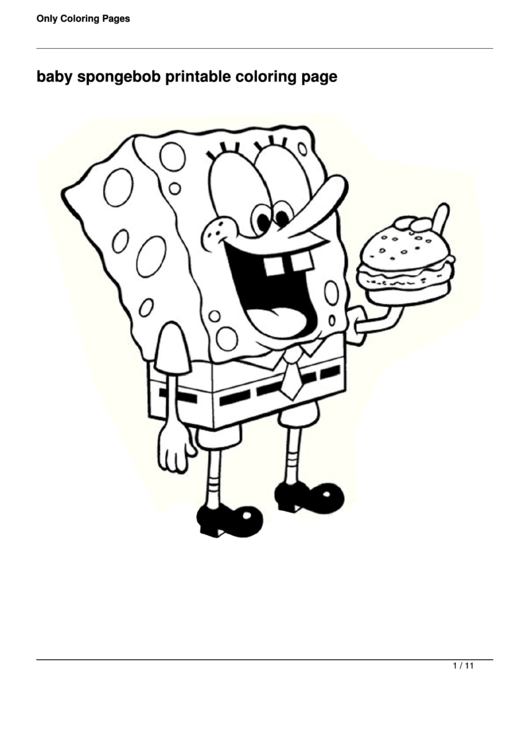 Spongebob Baby Coloring Pages