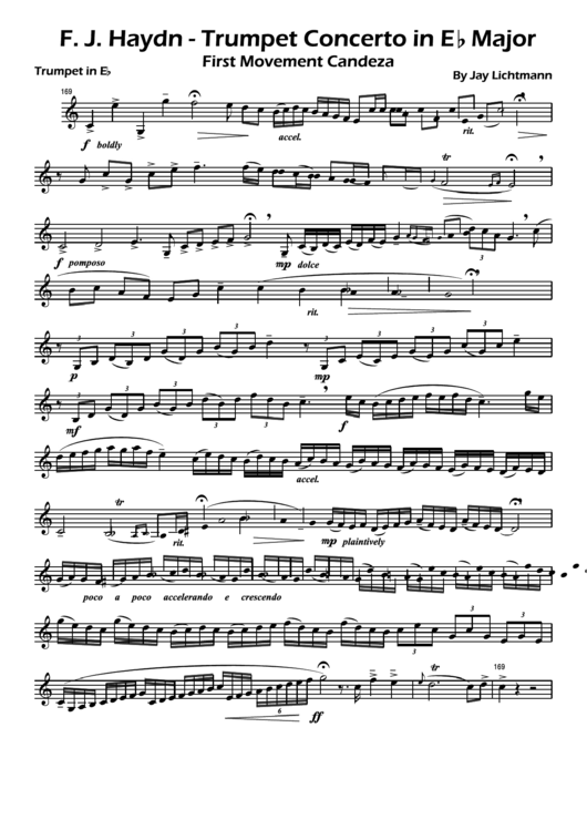 F. J. Haydn - Trumpet Concerto In Eb Major Sheet Music Printable pdf
