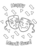 Happy Mardi Gras Coloring Sheet