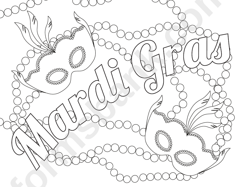 Mardi Gras Coloring Sheet