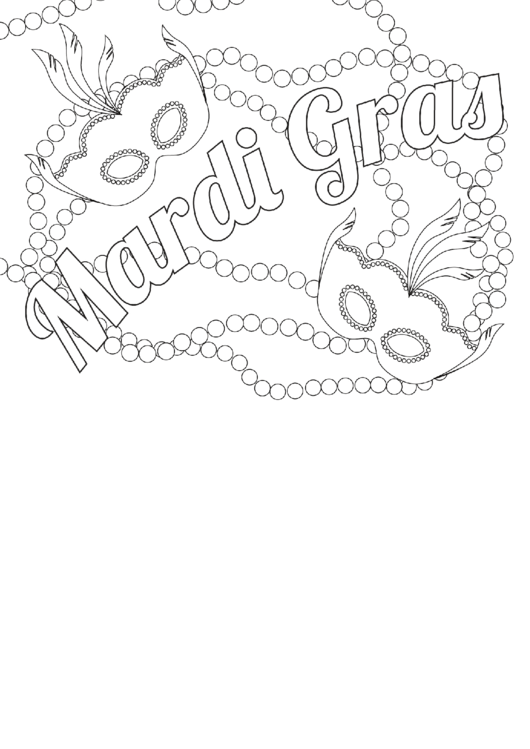 Mardi Gras Coloring Sheet Printable pdf