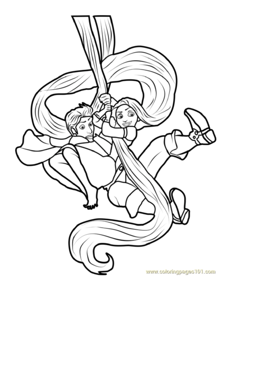 Rapunzel And Flynn Coloring Page Printable pdf