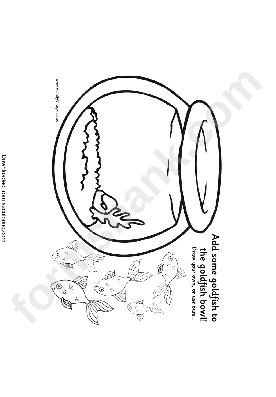 Fish Bowl Coloring Sheet