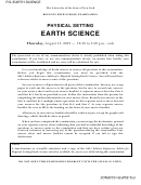 Physical Setting - Science Worksheet