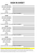 Sign In Sheet Template For School