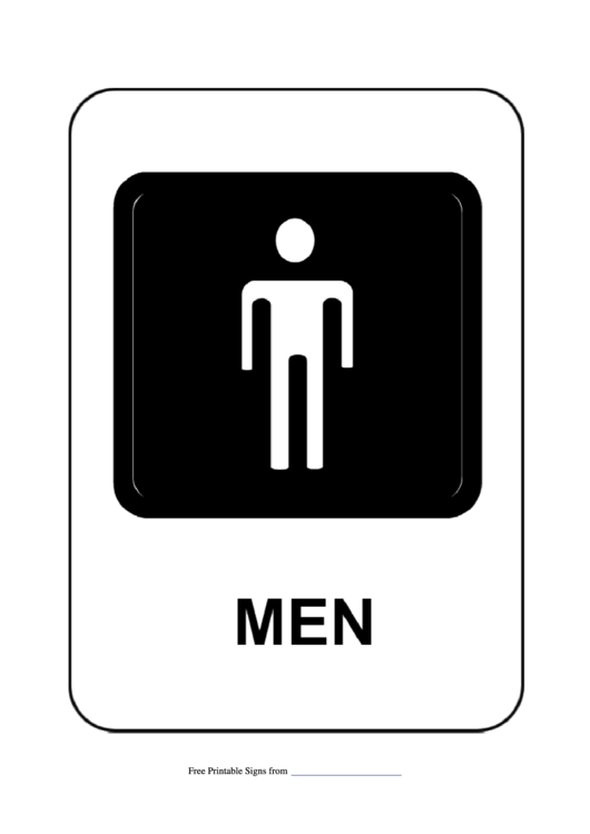 Mens Room Sign Printable pdf