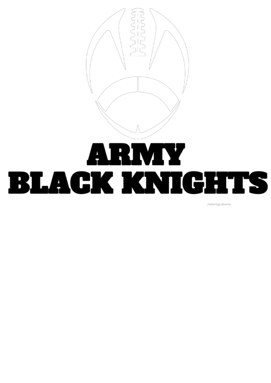 Army Black Knights Coloring Sheet Printable pdf