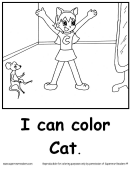 Superstar Readers Coloring Sheet - Cat