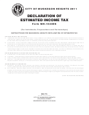 Form Mh-1040es - Declaration Of Estimated Income Tax - 2011