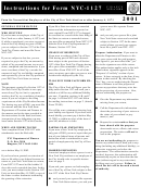 Instructions For Form Nyc-1127 For Nonresident Employees Of The City Of New York Hired On Or After January 4, 1973 - 2001 Printable pdf