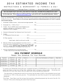 Form D-1 And Form Aq-1 - Instructions And Worksheet - Estimated Income Tax - 2014