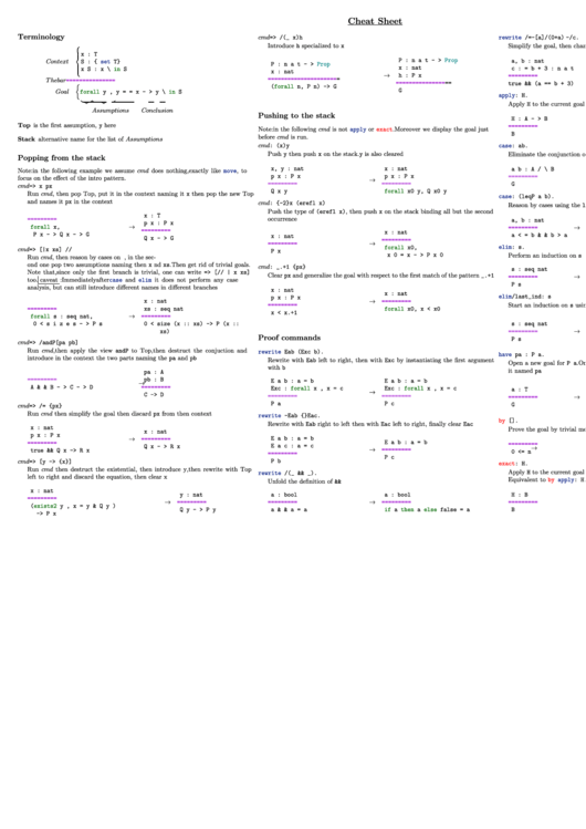 Printable Idp Cheat Sheet
