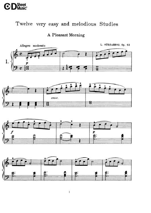 A Pleasant Morning Music Sheet Printable pdf