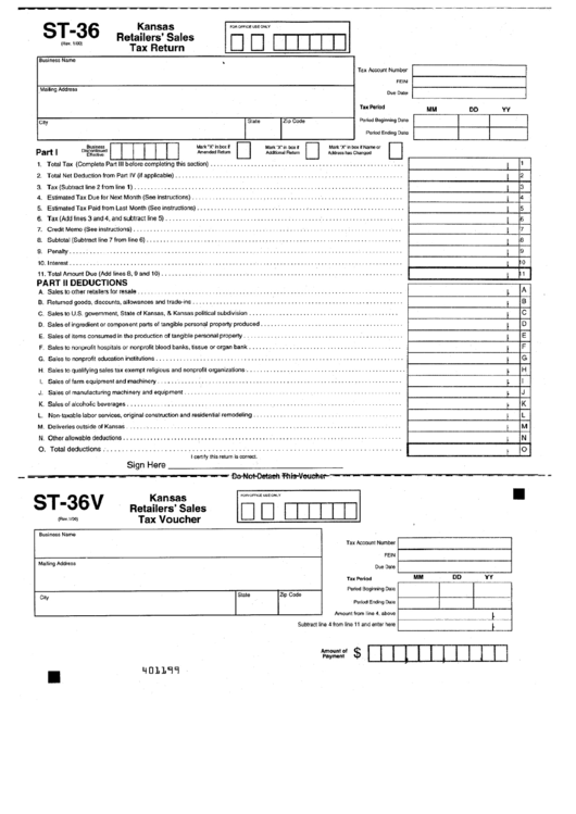 Form St-36 - Kansas Retailers