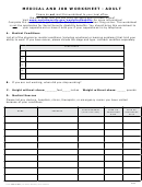 Form Ssa-3381 - Medical And Job Worksheet - Adult