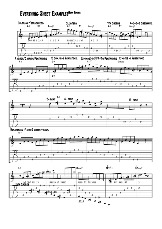 Everthing Music Sheet Examples Printable pdf