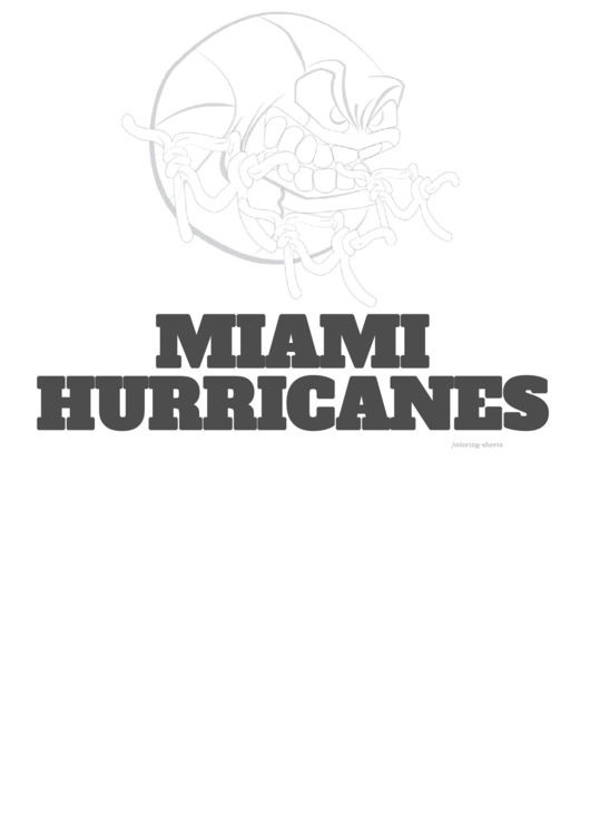 Miami Hurricanes Coloring Sheet Printable pdf