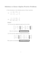 Solutions To Linear Algebra Practice Problems