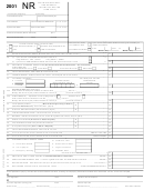 Form 200-02 - Delaware Individual Non-resident Income Tax Return - De Division Of Revenue - 2001