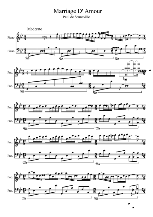 Marriage D' Amour Music Sheet