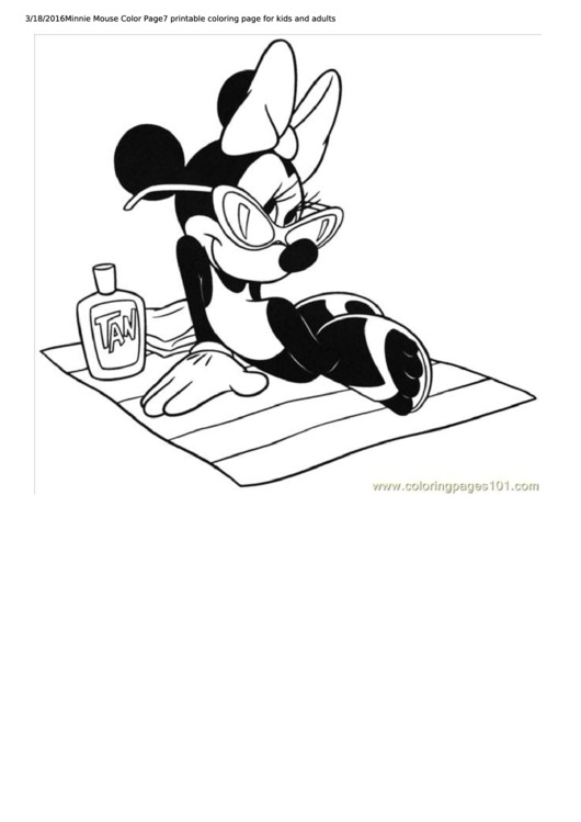 Minnie Mouse Coloring Page Printable pdf