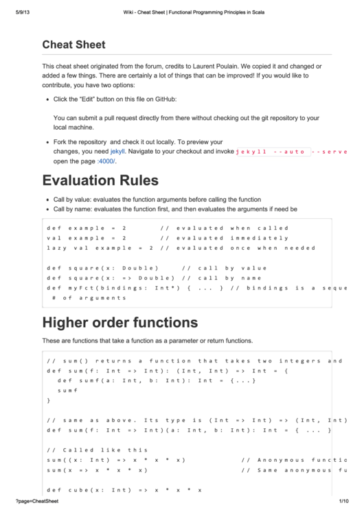 Wiki Cheat Sheet - Functional Programming Principles In Scala printable ...