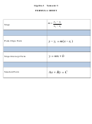 Algebra 1 Formula Sheet