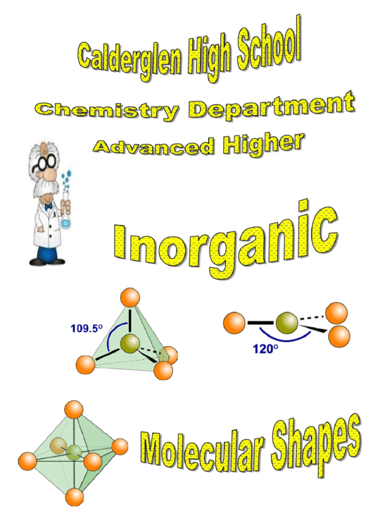 Inorganic Molecular Shapes Workbook Printable pdf