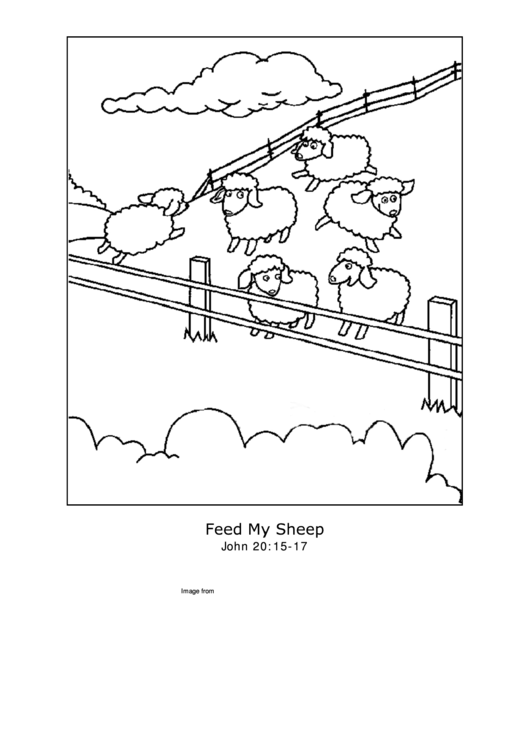 Feed My Sheep Coloring Sheet Printable pdf