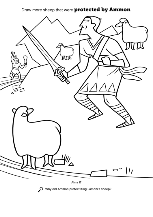 Draw More Sheep That Were Protected By Ammon Printable pdf