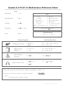 Grades 6-8 Fcat 2.0 Mathematics Reference Sheet