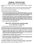 General Instructions And Employer Certification Instructions