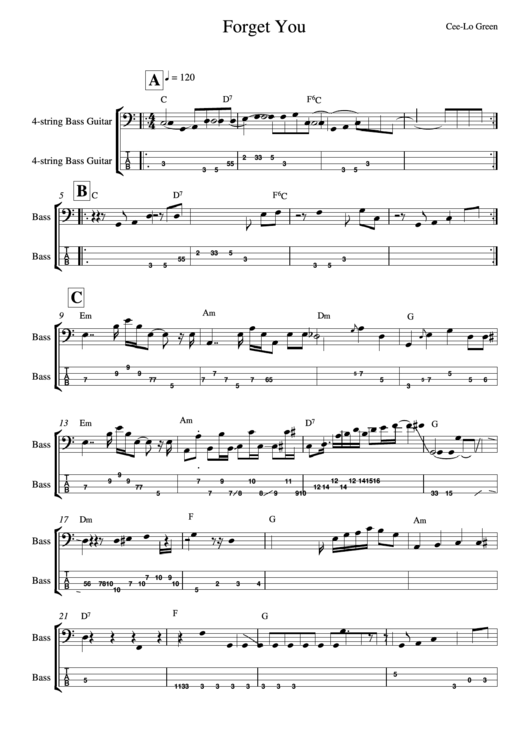 Cee-Lo Green - Forget You Sheet Music Printable pdf