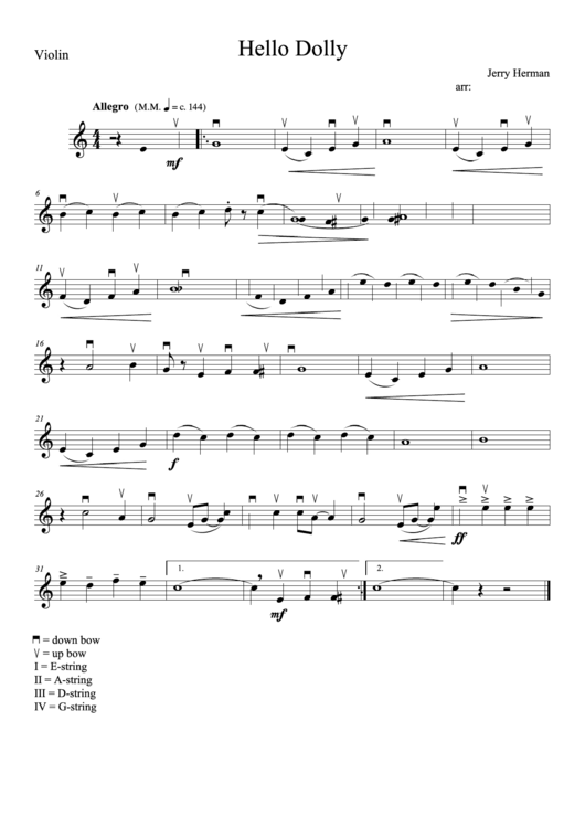 Jerry Herman - Hello Dolly Sheet Music Printable pdf