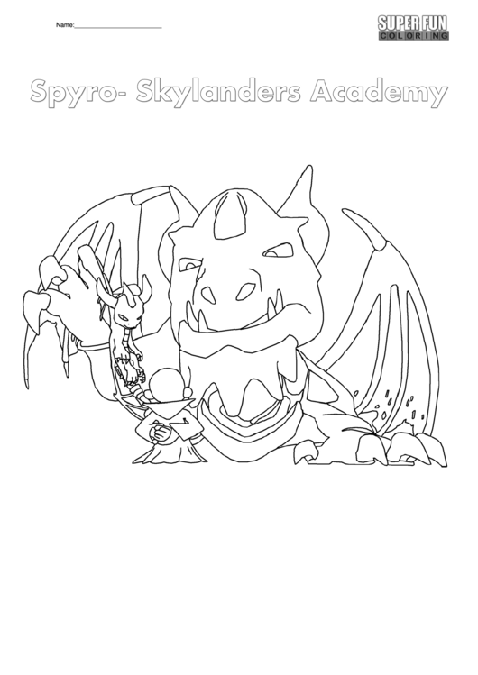 Spyro - Skylanders Academy Coloring Sheet Printable pdf