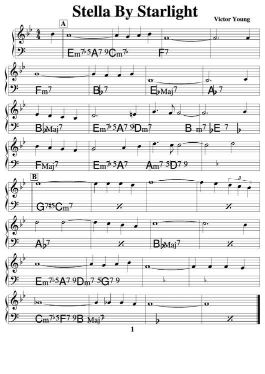 Victor Young - Stella By Starlight Sheet Music Printable pdf