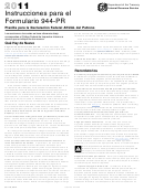 Instrucciones Para El Formulario 944-pr - Planilla Para La Declaracion Federal Anual Del Patrono (spanish Version) - 2011