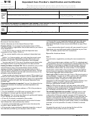 Form W-10 - Dependent Care Provider's Identification And Certification
