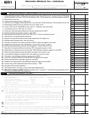 Fillable Form 6251 - Alternative Minimum Tax - Individuals - 2016 Printable pdf