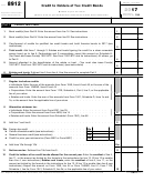 Fillable Form 8912 - Credit To Holders Of Tax Credit Bonds - 2016 Printable pdf