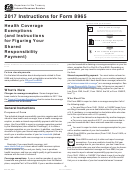 Instructions For Form 8965 - Health Coverage Exemptions - 2016 Printable pdf