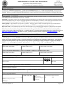 Form G-1450 - Authorization For Credit Card Transactions