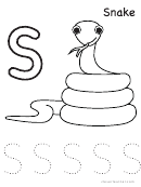 S Is For Snake - Preschool Coloring Sheet