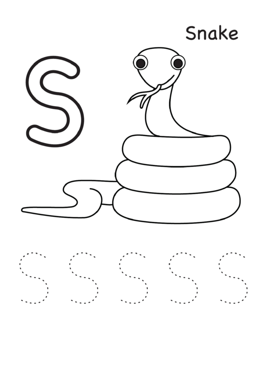 S Is For Snake - Preschool Coloring Sheet Printable pdf