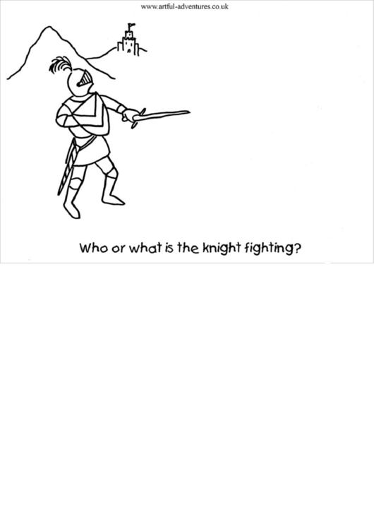 Who Or What Is The Knight Fighting Coloring Sheet Printable pdf