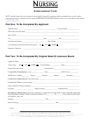 Endorsement Form - Nevada State Board Of Nursing