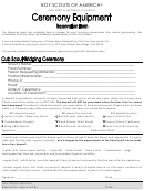 Ceremony Equipment Reservation Form - Cub Scout Bridging Ceremony - Boy Scouts Of America, San Diego-imperial Council