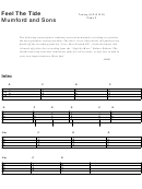 Feel The Tide - Mumford And Sons - Sheet Music