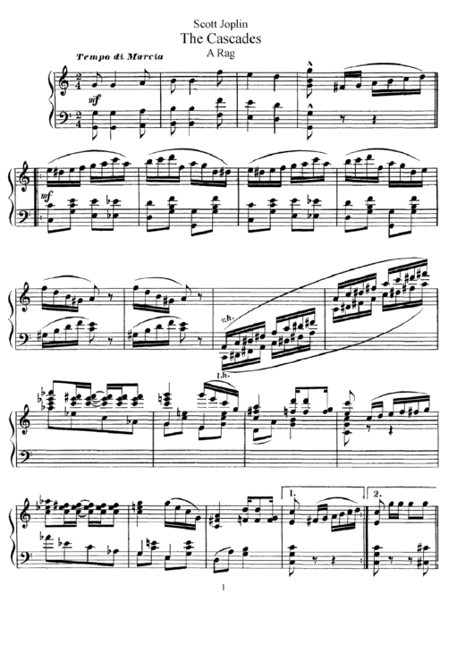 Scott Joplin - The Cascades Sheet Music Printable pdf